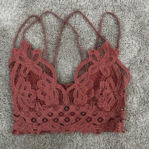 Lace Bralette in Rust Red